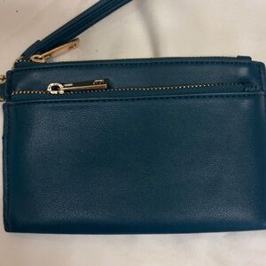 A New Day Bag Clutch Teal with Gold Zipper